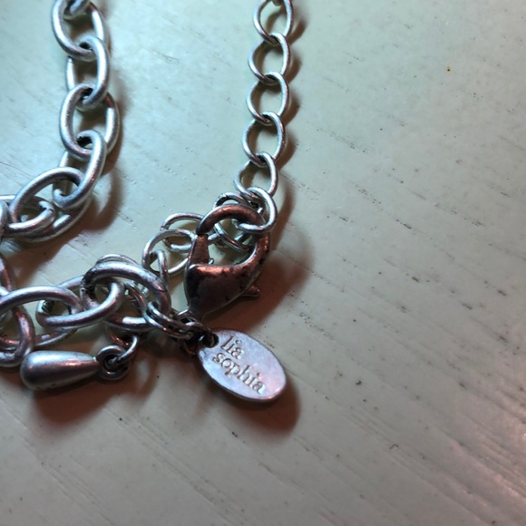 Lia sophia long silver multicolor necklace EUC - Picture 6 of 9